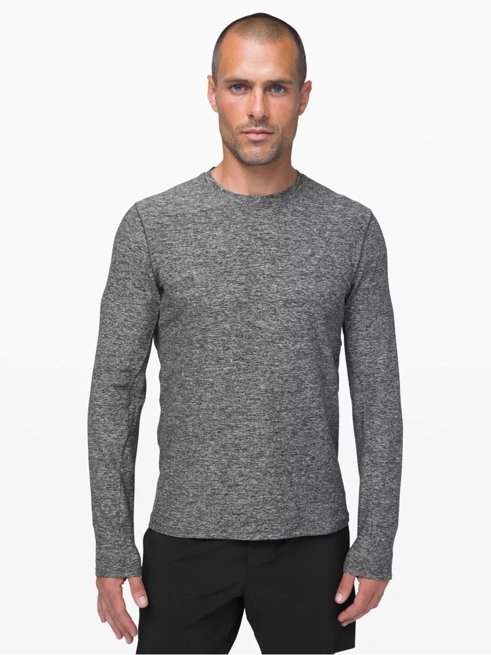 Lululemon surge warm LS Heather Gray Long Sleeve Crewneck Shirt